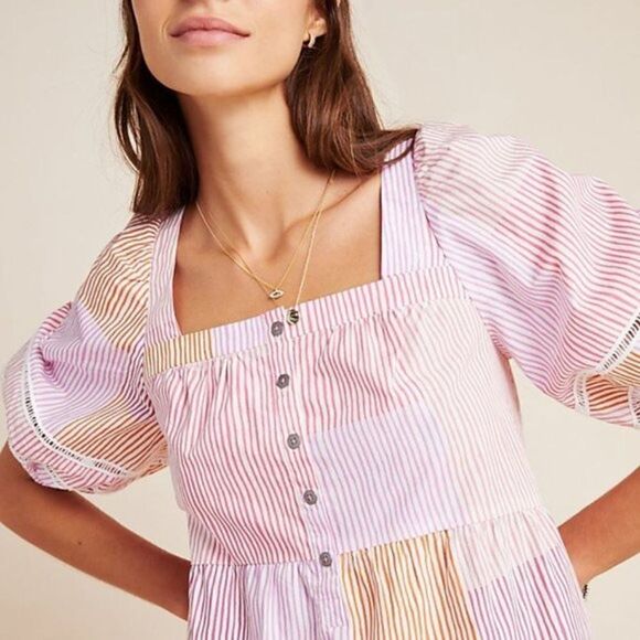 Anthropologie Maeve Size XS Gable Tiered Tunic Top - Picture 2 of 9